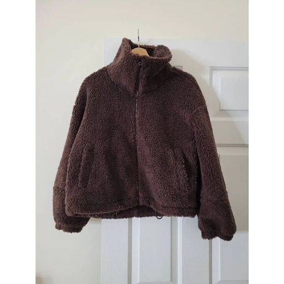 Lululemon Cinchable Fleece Zip Up Brown 6 - Picture 1 of 9